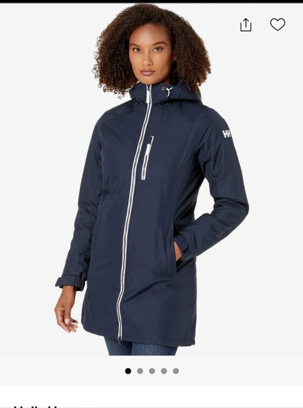 Helly Hansen Long Belfast Winter Jacket In Navy Blue Nautical